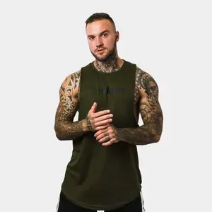 GymBeam Tílko Cut Off Military Green - S obraz