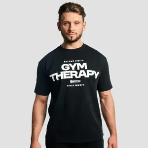 GymBeam Tričko Gym Therapy Black - M obraz