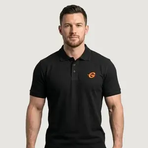 GymBeam Tričko Polo Black - S obraz