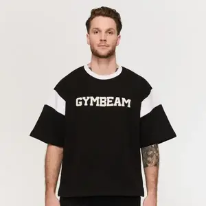 GymBeam Tričko Premium Heavyweight Varsity Black - S obraz