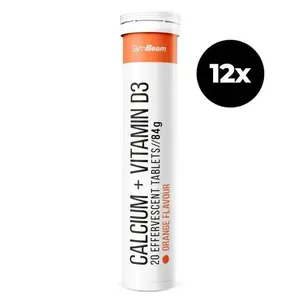 GymBeam Vápník + vitamin D3 šumivý 12 x 20 tab - pomeranč obraz