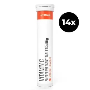 GymBeam Vitamín C 1000 mg šumivý 14 x 20 tab - černý rybíz obraz