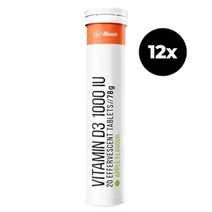 GymBeam Vitamín D3 1000 IU šumivý 12 x 20 tab - zelené jablko obraz