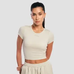 GymBeam Women‘s Aura Cropped T-Shirt Grey - S obraz