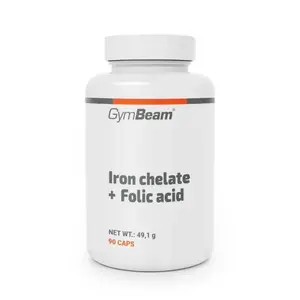 GymBeam Železo chelát + Kyselina listová 90 kaps. obraz