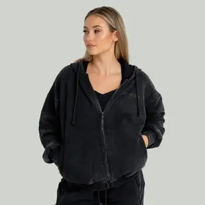 GymBeam Zip Washed STRIX černá dámská mikina se zipem - XS obraz