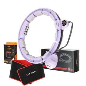 HMS Sada masážní hula hoop HHM13 se závažím, magnety a počítadlem a zeštíhlujícího pásu BR163 fialová (VÝPRODEJ) obraz