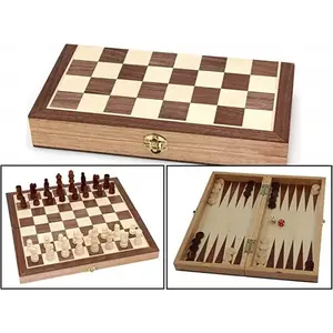 HOT Games Šachy + backgammon dřevěné intarzované 29 cm obraz