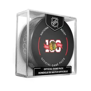 InGlasCo Fanouškovský puk NHL 100th Anniversary Game HS Cube (1ks) - Chicago Blackhawks obraz