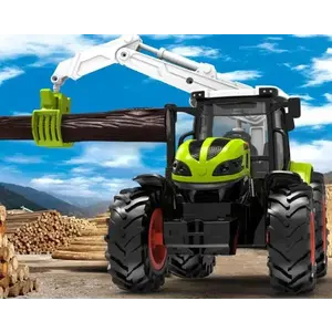 IQ models zelený RC traktor s drapákem na nakládání dřeva obraz