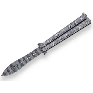 Joker Aluminium Green Ornament 105 mm jednostranně broušený motýlkový nůž obraz