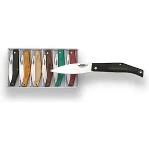Joker Folding Knives Pressed Wooden Handle sada 6 ks přívěsků ve tvaru zavíracího nože obraz