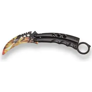 Joker Karambit Dragon Black/Orange Butterfly 85 mm tréninkový motýlek obraz