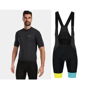 KILPI CAVALET-M Černý cyklistický dres + Kilpi MURIA-M modré cyklistické kraťasy - XL obraz