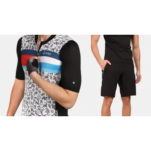 KILPI RIVAL-M Černý cyklistický dres + KILPI HIXON-M Černé cyklistické kraťasy - L obraz