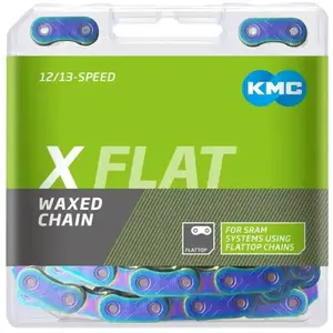 KMC X-flat Aurora Modrý Waxed BOX řetěz obraz