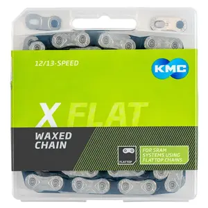 KMC X-flat Stříbrno/černý Waxed BOX řetěz obraz