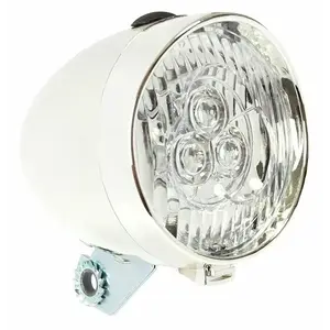 M-wave Retro 3 LED stříbrné přední světlo obraz