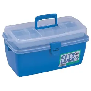 Meiho New Cityrack 75 modrý průhledný rybářský box obraz