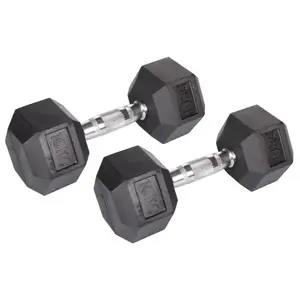 Merco Hex Rubber Dumbbell činka 1 pár - 10 kg obraz