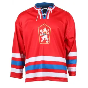 Merco hokejový dres ČSSR 1976 replika červená - bez potisku - S obraz