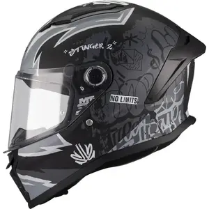 MT Helmets Dětská integrální helma na motorku Stinger 2 Tagger B2 matná černo-šedá - S 49 - 50 cm obraz