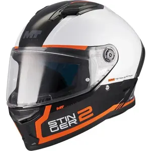 MT Helmets Integrální helma Stinger 2 Core B0 bílo-černo-oranžová - S - 55-56 cm obraz