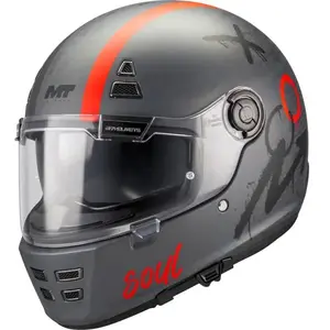 MT Helmets Jarama SV Papercut C15 matná šedo-červená - S - 55-56 cm obraz