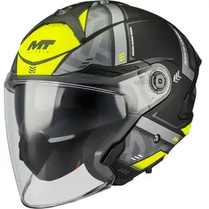 MT Helmets Otevřená helma Cosmo SV Arrow B3 matná černo-šedo-fluo žlutá - XS - 53-54 cm obraz