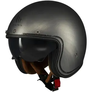 MT Helmets Otevřená helma Le Mans 2 SV Scratched Chrome matná šedá - S - 55-56 cm obraz