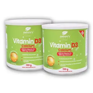 Natures Finest 2x Vitamin D3 + calcium 150g obraz