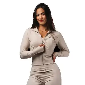 Nebbia Deni x NEBBIA Fitness tracktop na zip 314 - L - béžová obraz