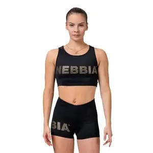 Nebbia Intense Mini Top GOLD Mesh 830 - M - černá obraz