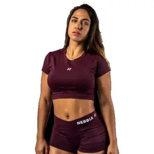 Nebbia Open-back crop top STRONG BEAUTY 430 - XS - červená obraz