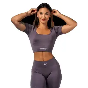 Nebbia Tvarující bezešvý crop top FLOW SEAMLESS 499 - S - růžová obraz