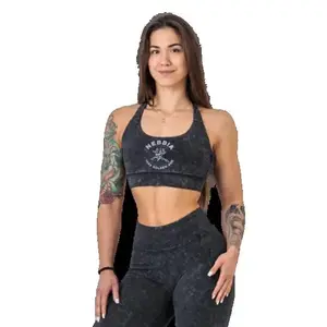 Nebbia Washed sportovní podprsenka se střední podporou GOLDEN AGE 778 - XS - černá obraz