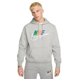 Nike M NK CLUB BB HDY FUTURA BLOCK-063 DK GREY HEATHER/SMOKE GRY pánská mikina - Velikost XL obraz