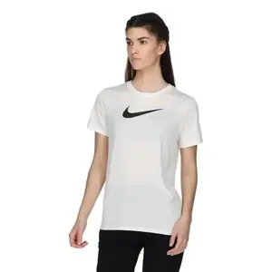 Nike W NK DF TEE RLGND HBR WHITE/BLACK dámské tréninkové tričko - Velikost M obraz
