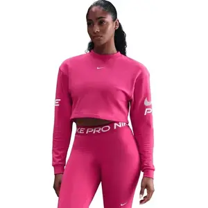 Nike W NP DF FLC CREW TT GRX RUSH PINK/PINK FOAM/WHITE dámská mikina - Velikost S obraz