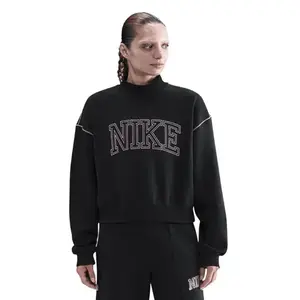 Nike W NSW PHNX FLC LOGO MOCK NECK BLACK dámská zateplená mikina - Velikost S obraz