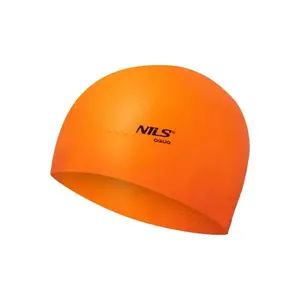 Nils Aqua NQC Dots oranžová silikonová koupací čepice obraz