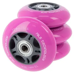 NILS PU kolečka s ložisky 72x24mm ABEC 7 růžové obraz