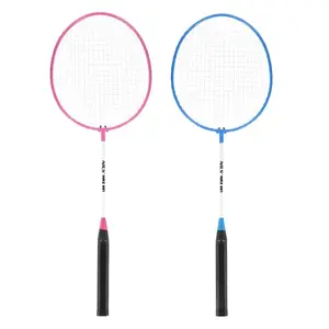 NILS Sada 2 badmintonových raket a nylonové letky NRZ001 růžovo-modrá obraz