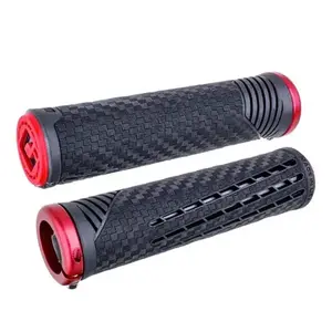 ODI Gripy MTB CF V2.1 Lock-On Closed End Pearl Black/Red obraz