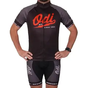 ODI Race Men černo-šedý pánský cyklodres s krátkým rukávem - S obraz