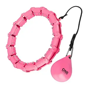 ONE FITNESS Masážní hula hoop OHA02 se závažím růžová (VÝPRODEJ) obraz