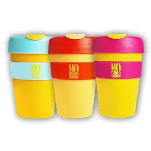 Ostrovit No More Coffee Mug 340ml hrnek se šroubovacím víčkem - Žluto červený obraz