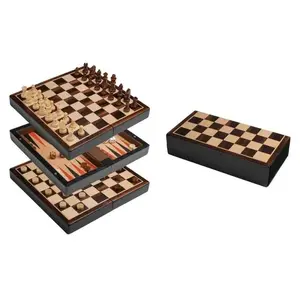 Philos Spiele 3v1 šachy, dáma a backgammon 22 mm mini magnetická cestovní sada her obraz