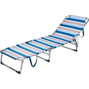 Probeach Kempingové lehátko skládací 53 x 187 cm modré pruhy obraz