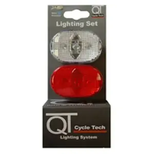 QT Cycle Tech Sada předního a zadního blikacího světla 3 diody červená a bílá obraz